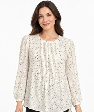 Seraphine Polka Dot Maternity Nursing Blouse Ivory Black Size US 8